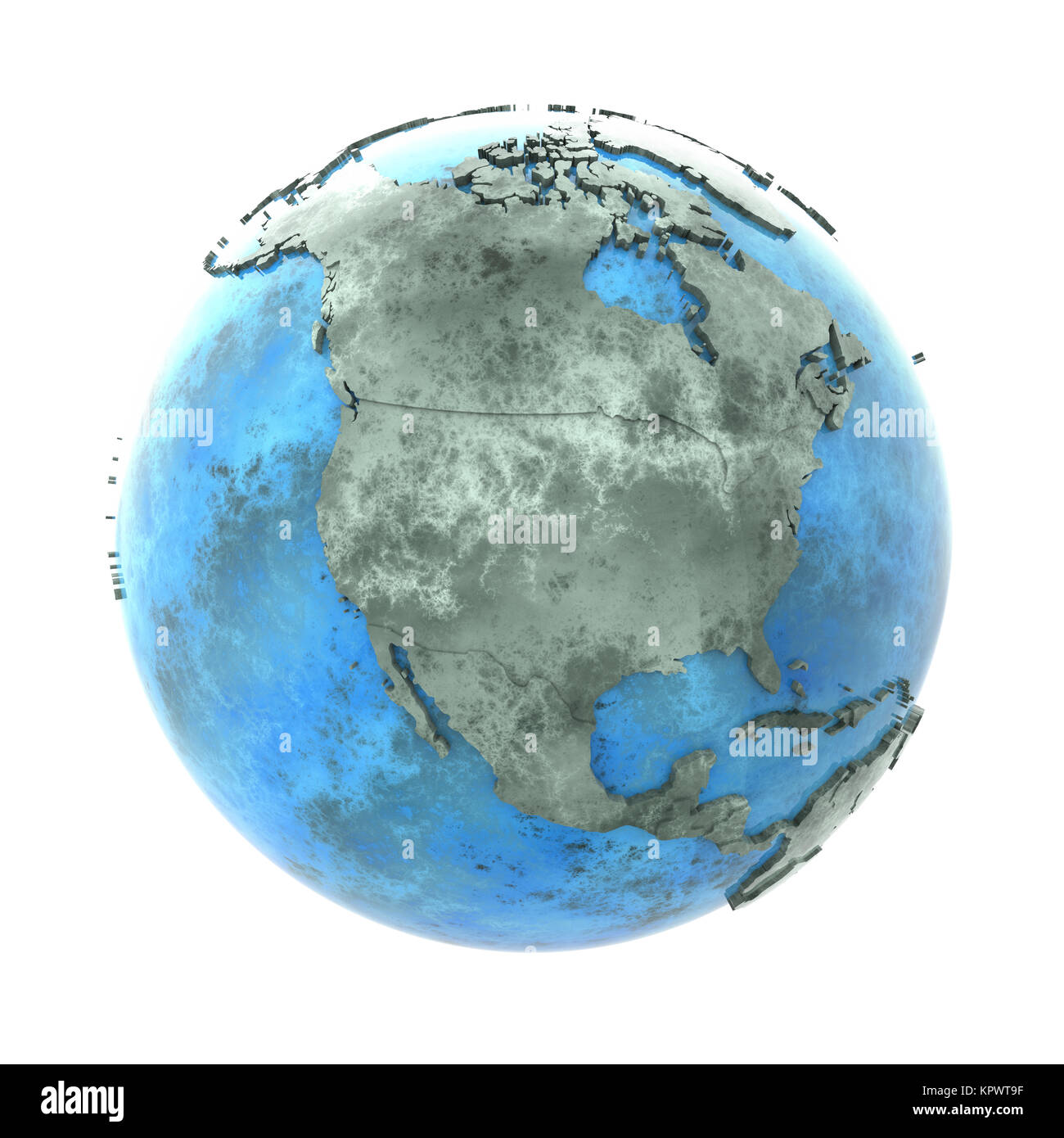 North America on marble planet Earth Stock Photo - Alamy