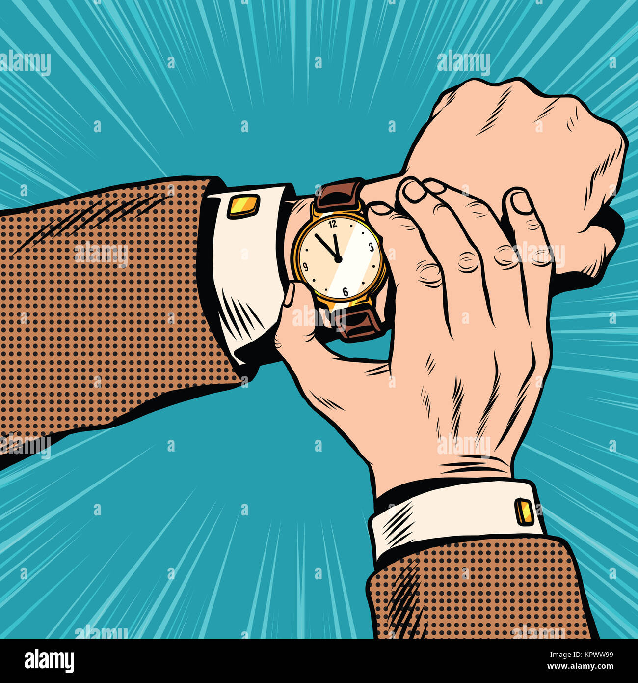 Man look watch cartoon hires stock photography and images Alamy