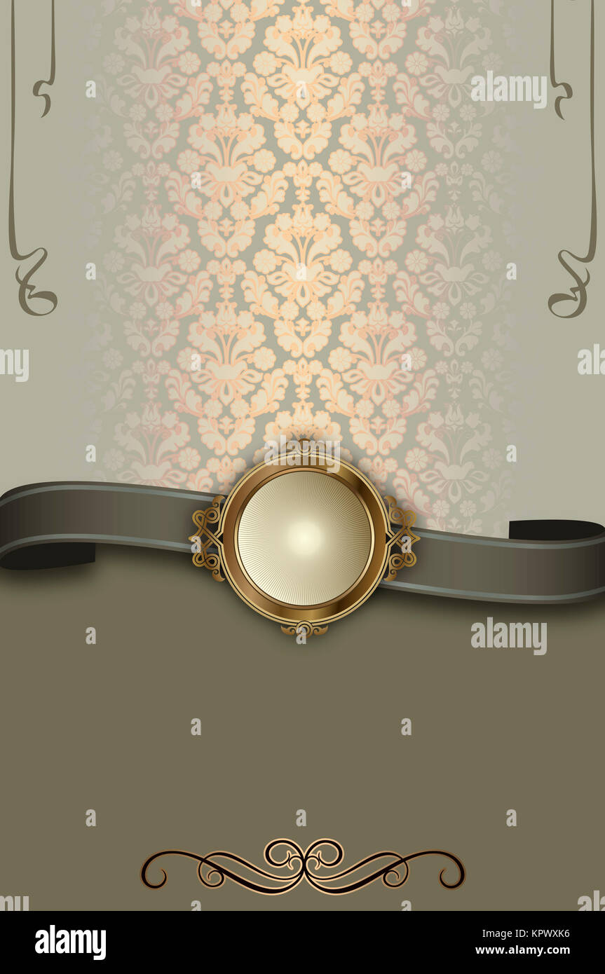 Vintage background with old-fashioned patterns and decorative frame