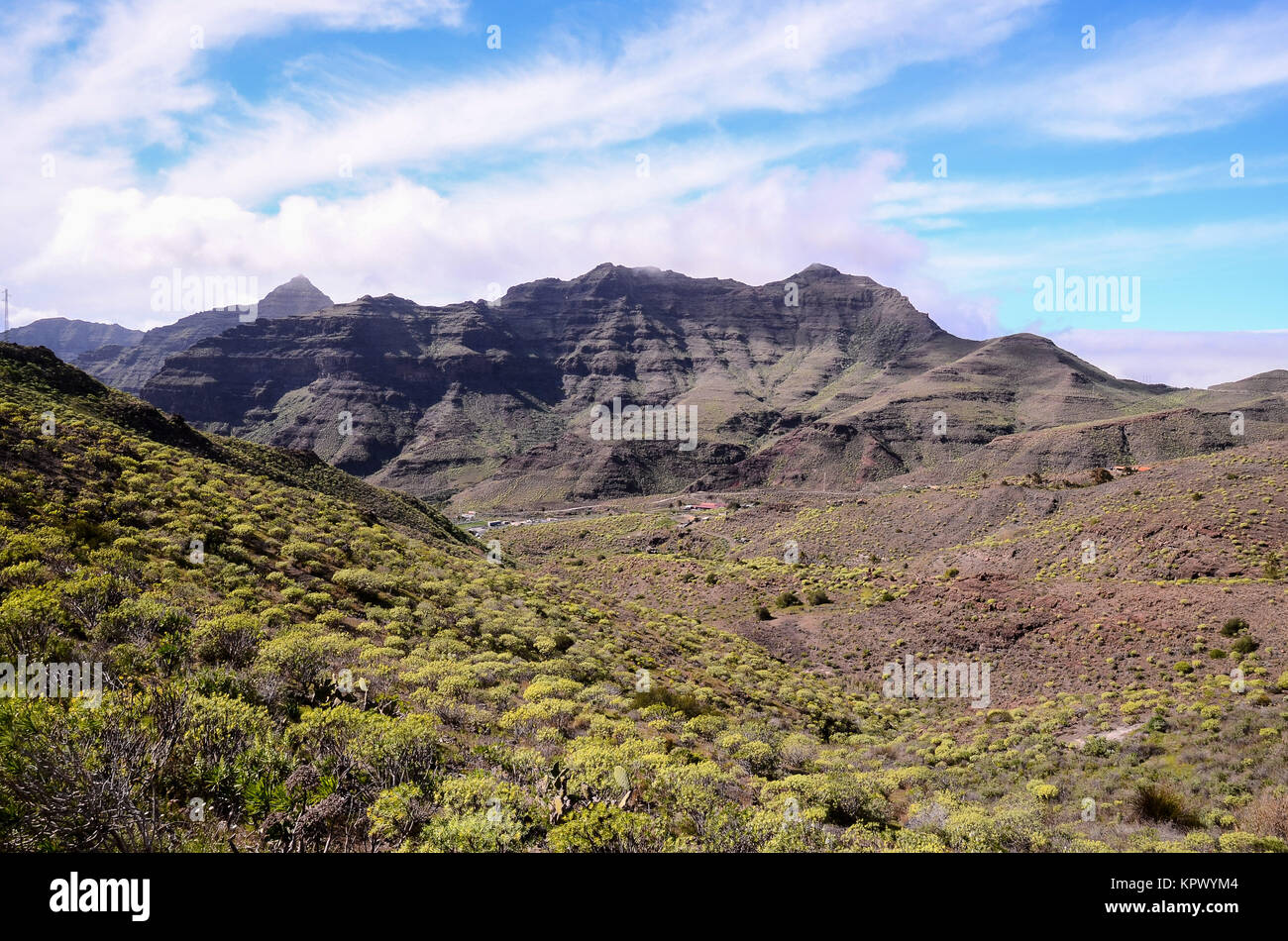 Volcanic Rock Basaltic Formation in Gran Canaria Canary Islands Stock Photo