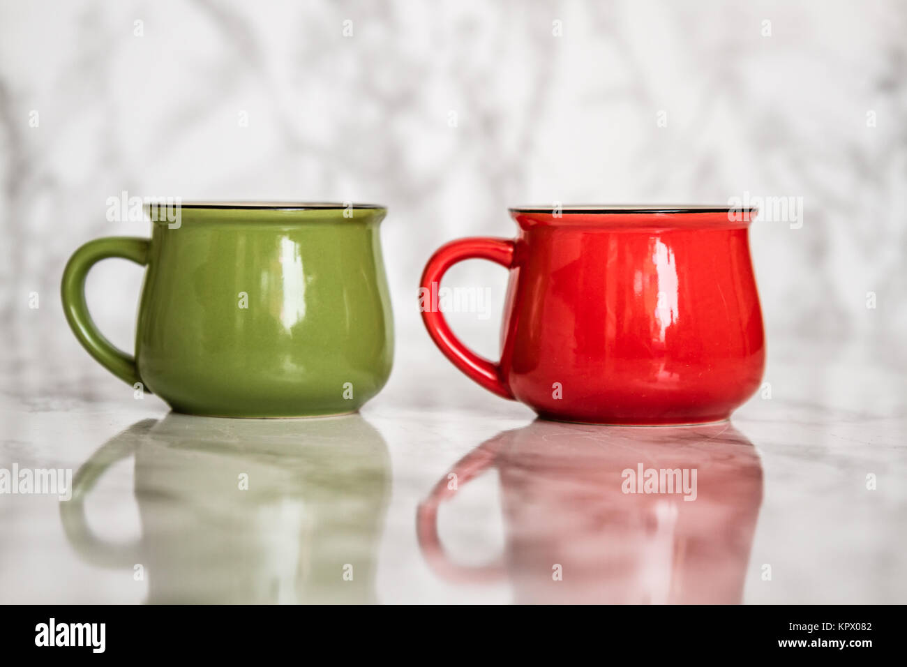 Colorful Ceramic Mugs with Enamel Look Stock Photo Alamy