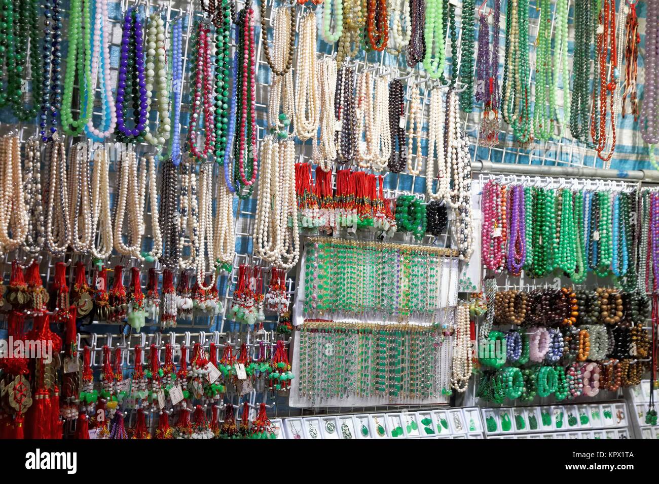 necklaces at the night market Stock Photo