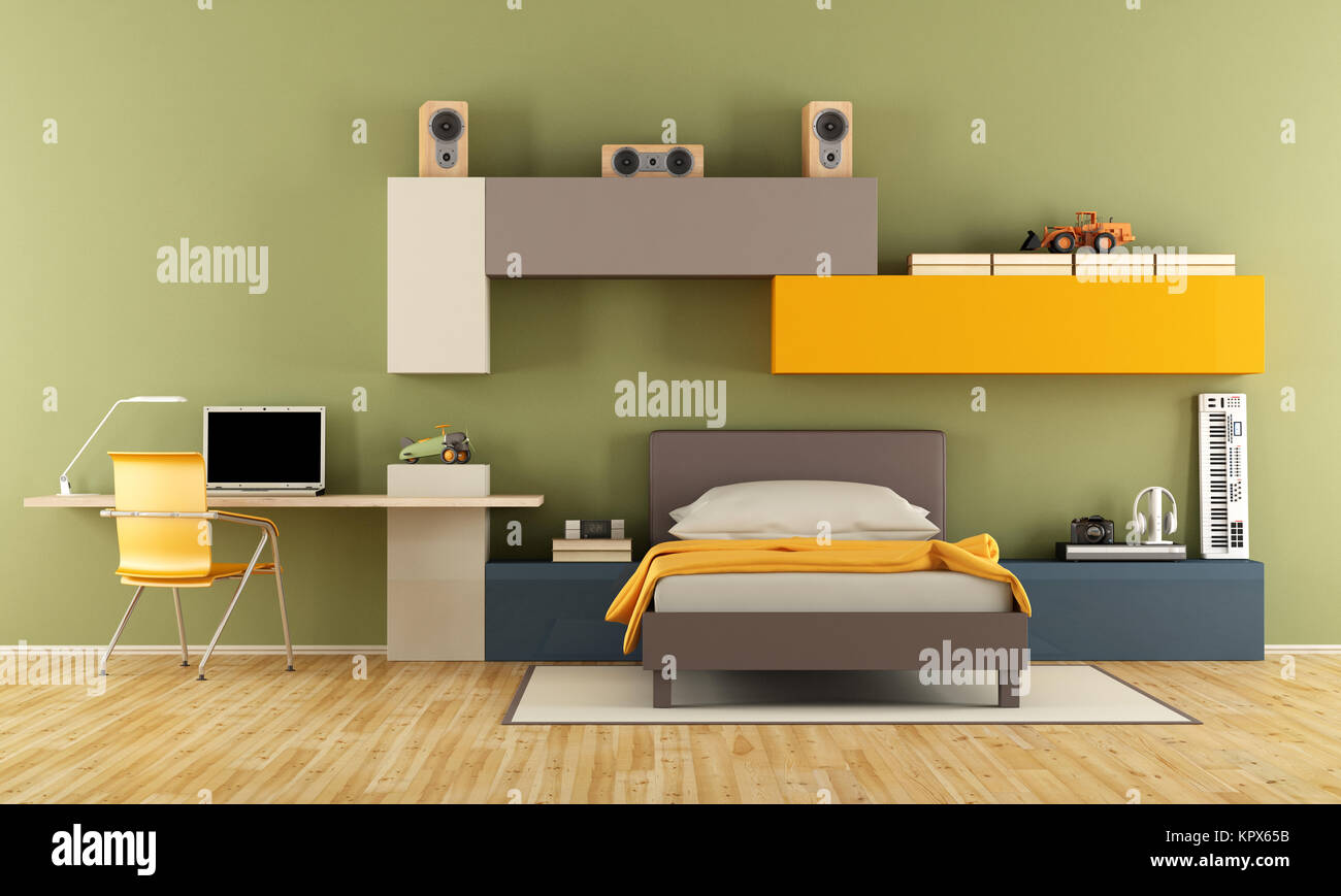 Modern Teenage Boy Bedroom Stock Photo 168991351 Alamy