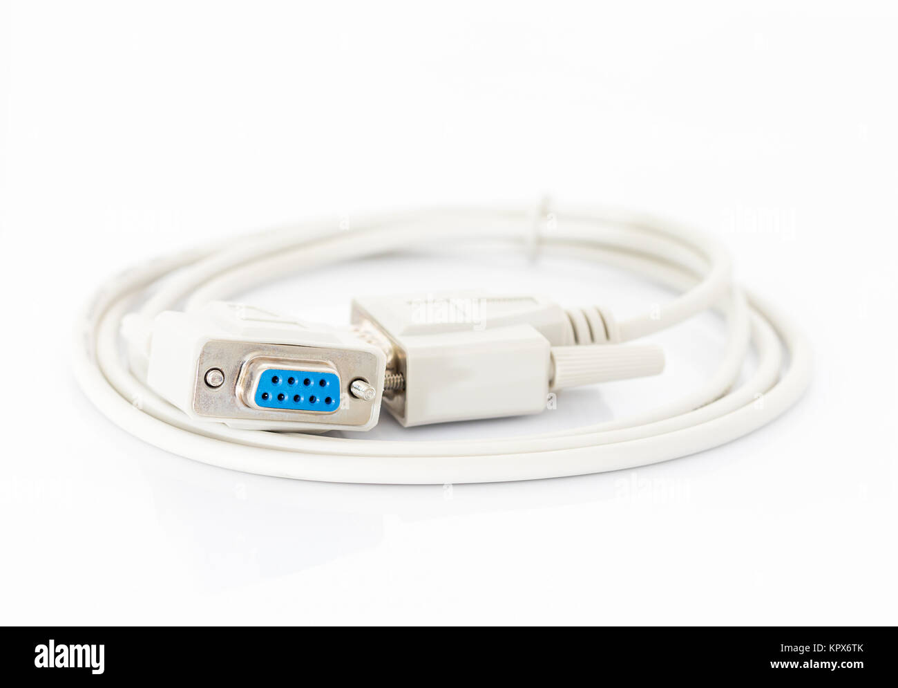 VGA cables connector with white cord Stock Photo