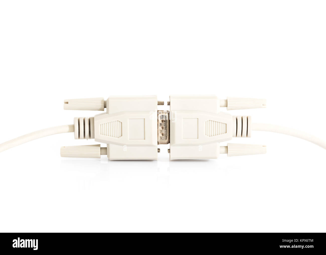 VGA input cable connector with white cord Stock Photo Alamy