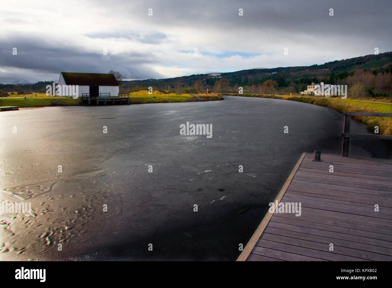 Fort Augustus Iced water Stock Photo Alamy