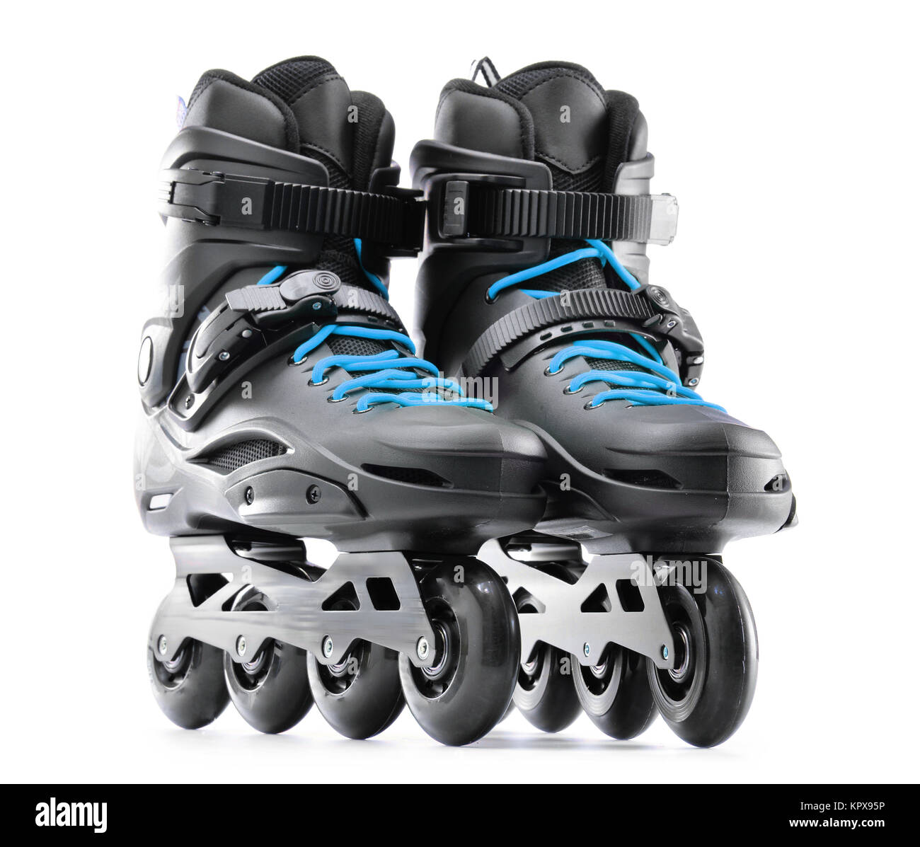 Pair of inline skates isolated on white background Stock Photo Alamy