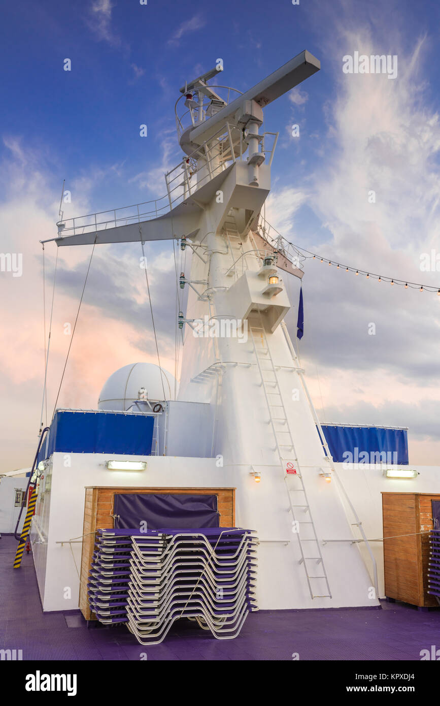 Ship radar tower Stock Photo - Alamy