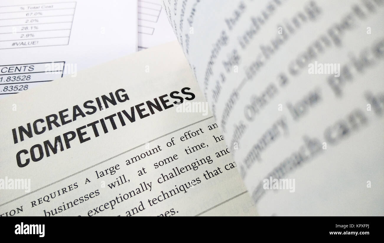 Competitiveness Word Increasing competitiveness word on the book Stock Photo - Alamy