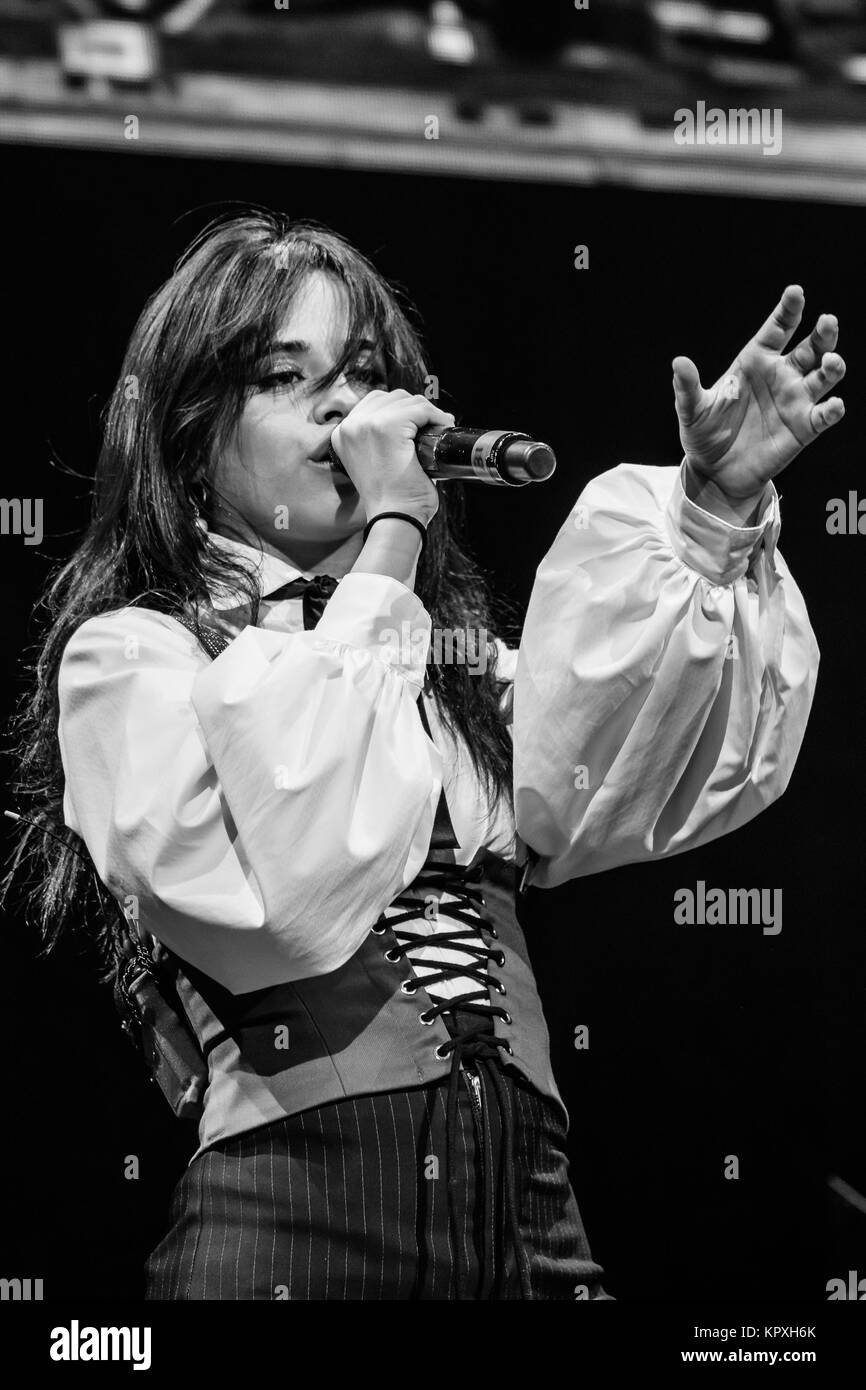 Tampa, USA. 16th Dec, 2017. Camila Cabello performing at 93.3 FLZ's iHeartRadio Jingle Ball on December 16, 2017 at Amalie Arena in Tampa, Florida. Credit: The Photo Access/Alamy Live News Stock Photo