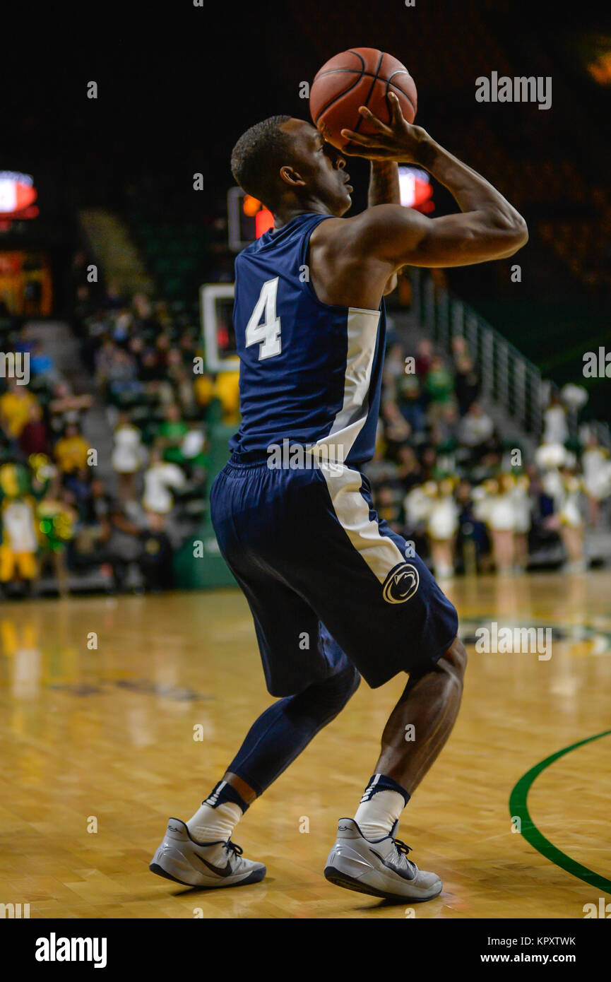 Fairfax, Virginia, USA. 17th Dec, 2017. NAZEER BOSTICK (4) sets up to attempt a three point shot during the game held at EagleBank Arena in Fairfax, Virginia. Credit: Amy Sanderson/ZUMA Wire/Alamy Live News Stock Photo