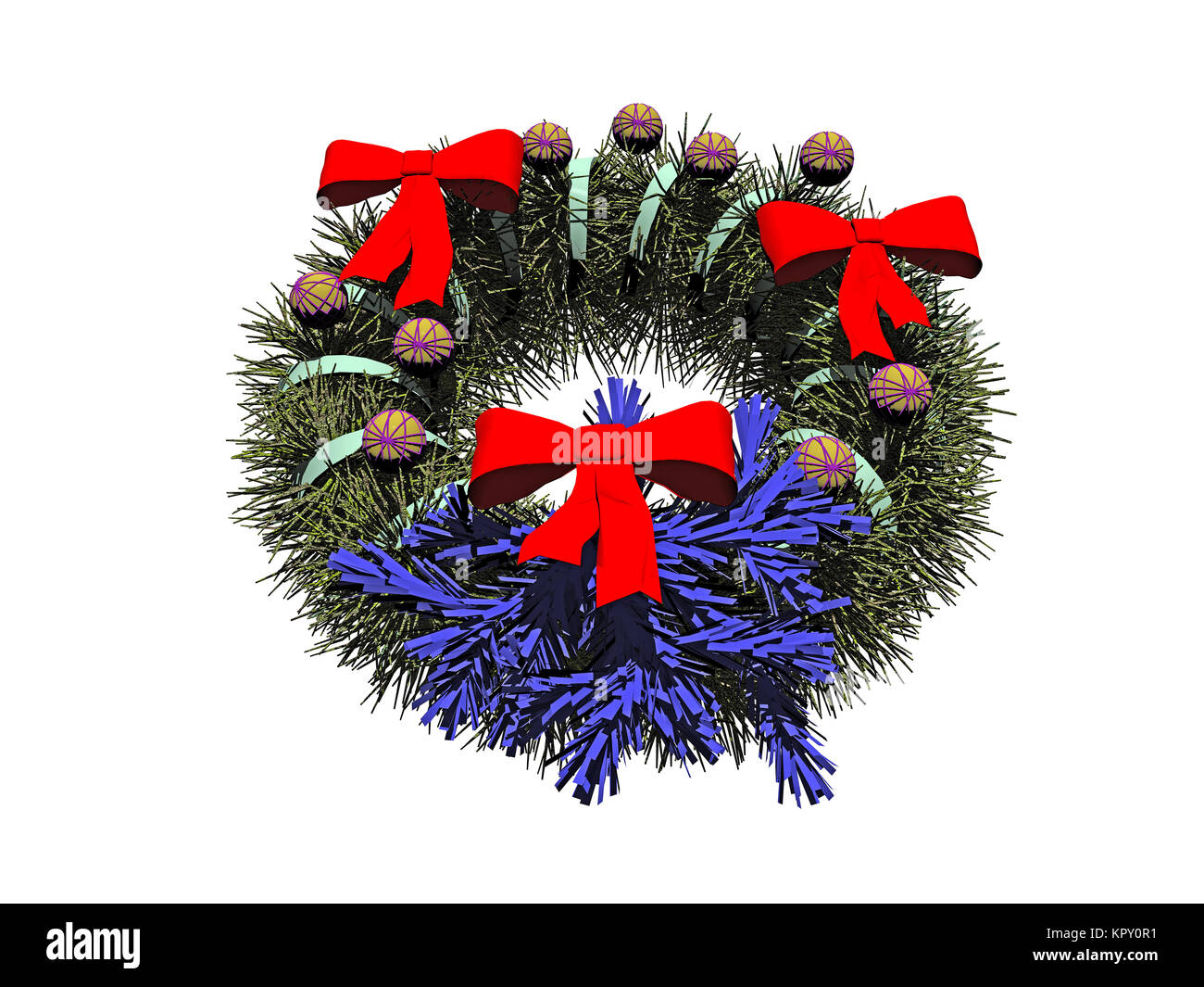 christmas wreath isolated Stock Photo