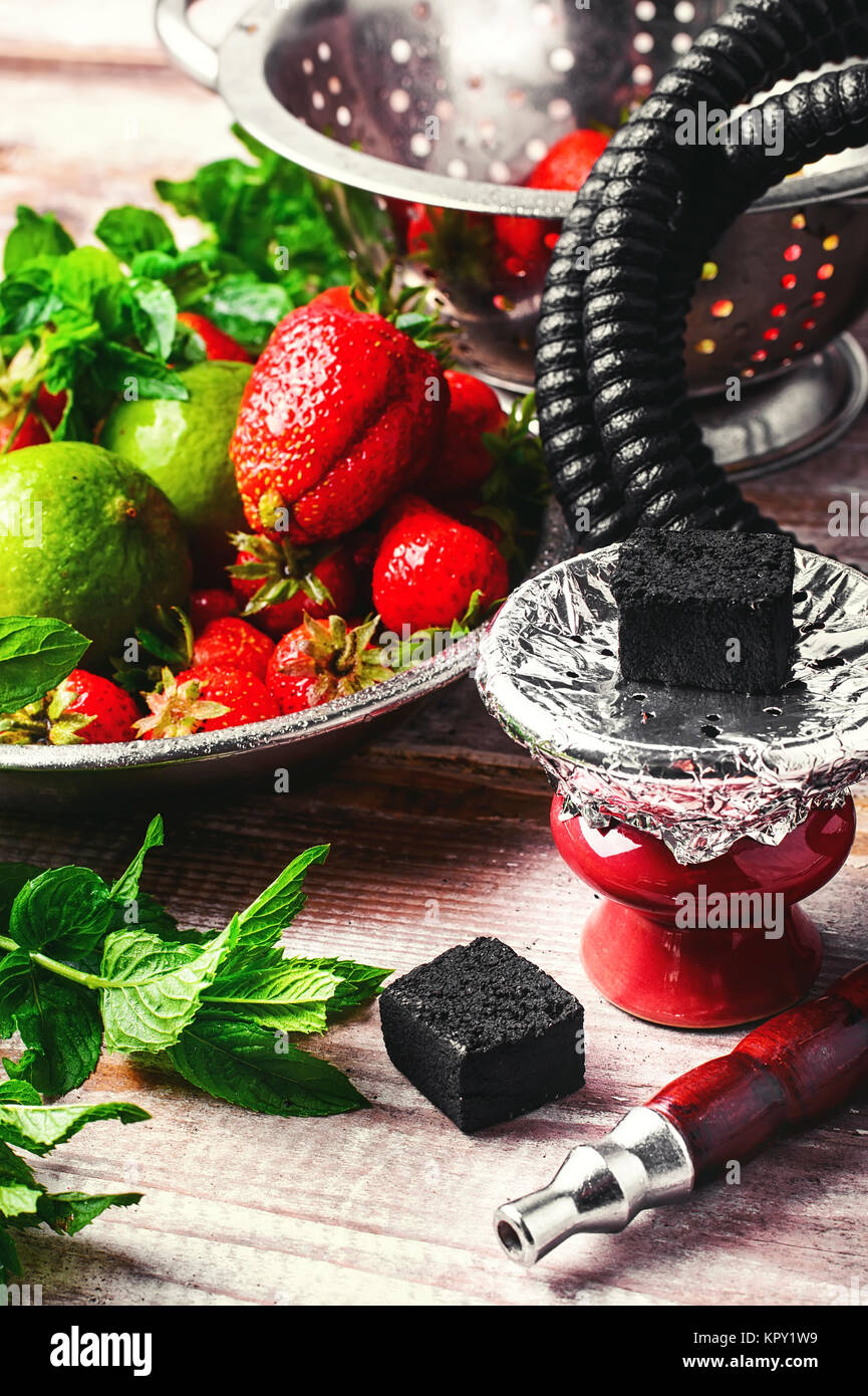 hookah with the aroma of lime and strawberry Stock Photo - Alamy