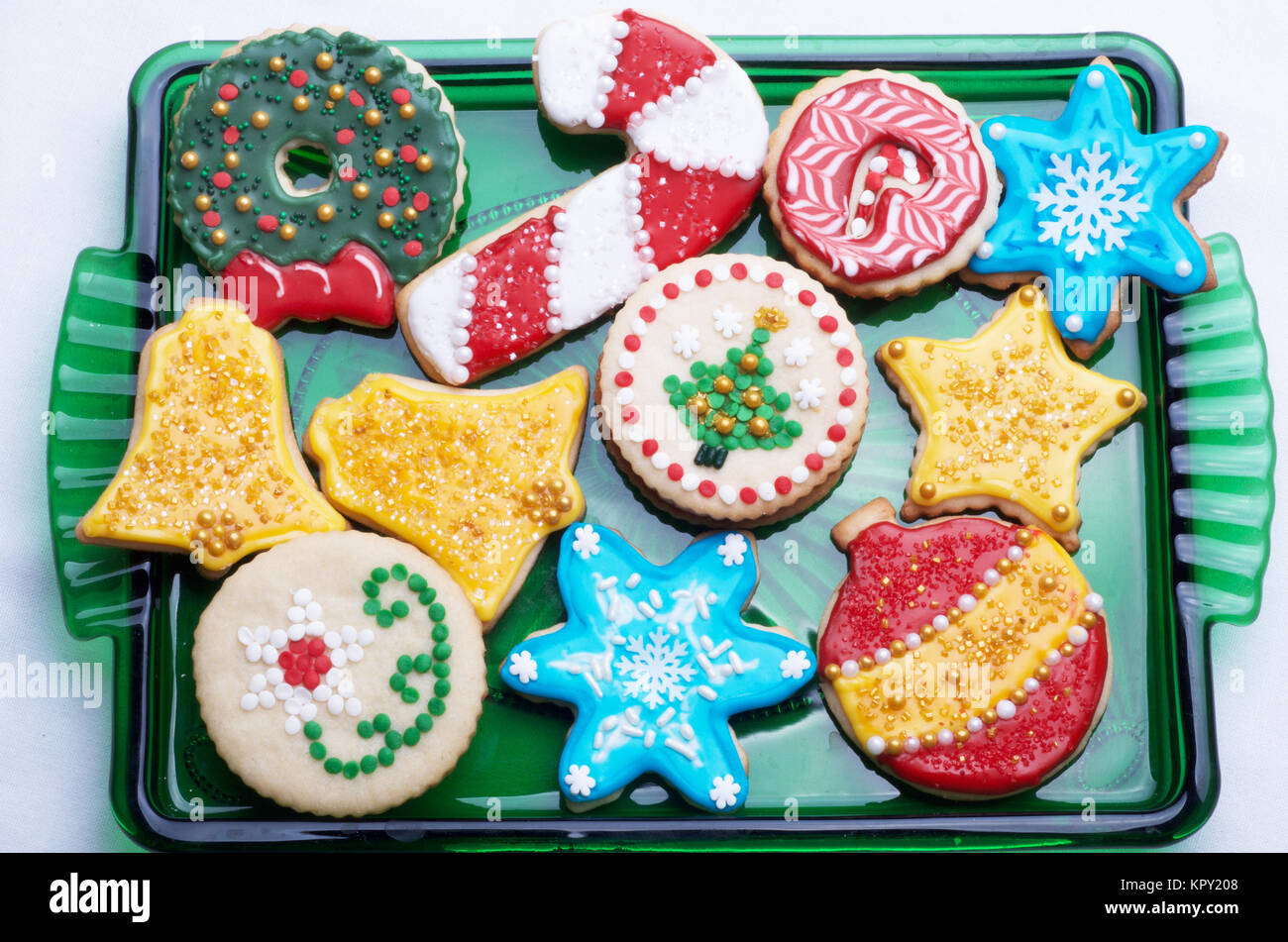 Highly Decorated Cut Out Christmas Cookies Stock Photo - Alamy