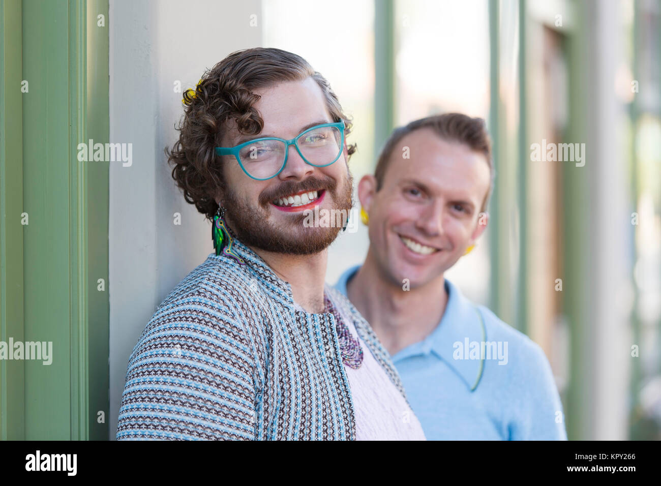 Two Gender Fluid Young Men Stock Photo