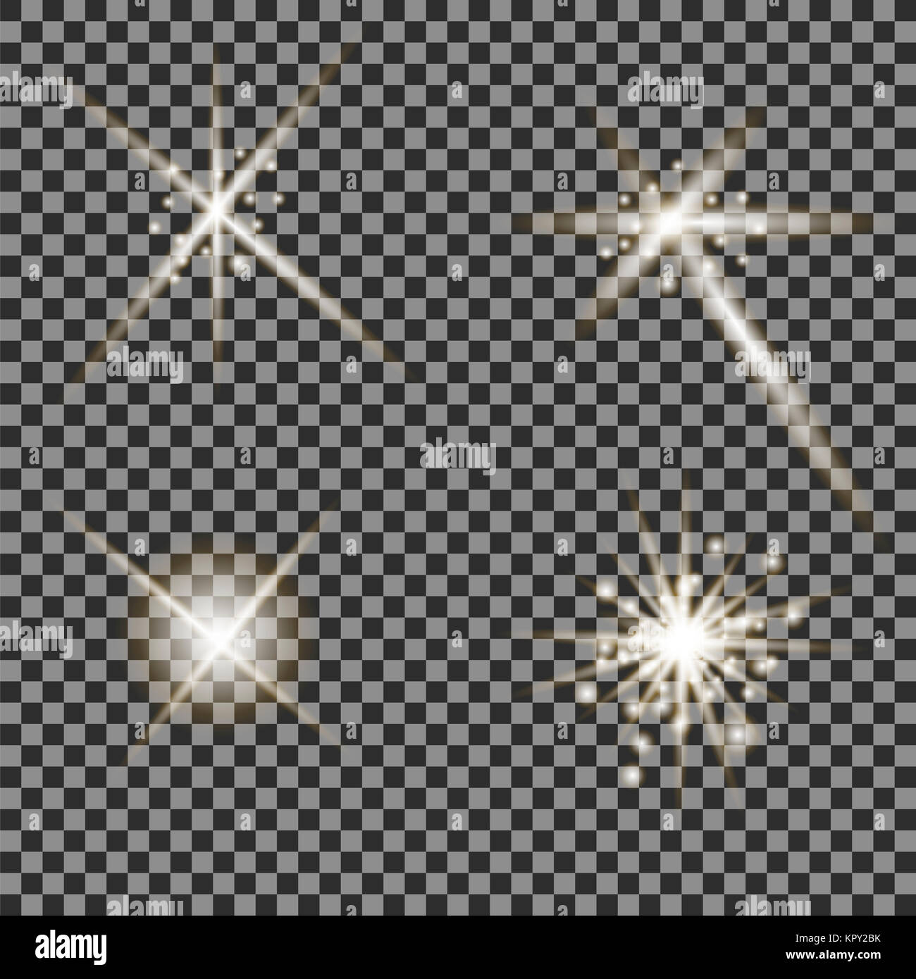 Set of Different White Lights Stock Photo - Alamy