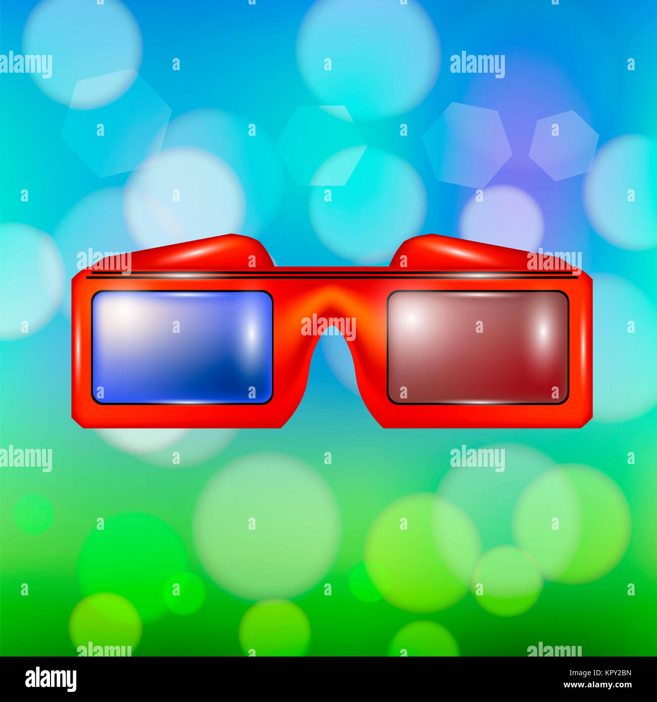 Red Glasses for Watching Movies Stock Photo Alamy