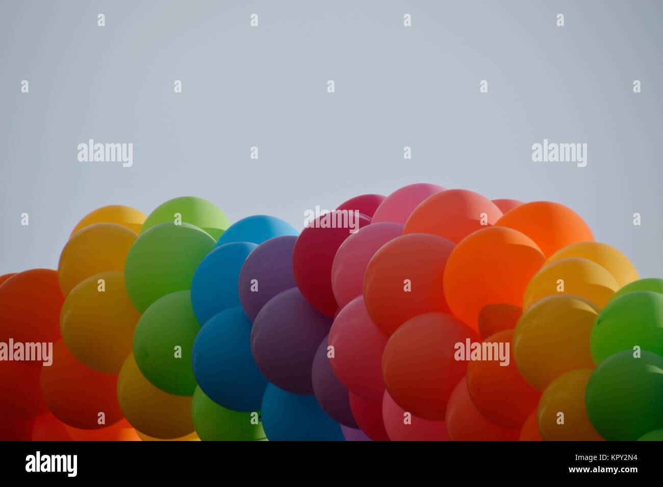 a bunch of colorful balloons Stock Photo