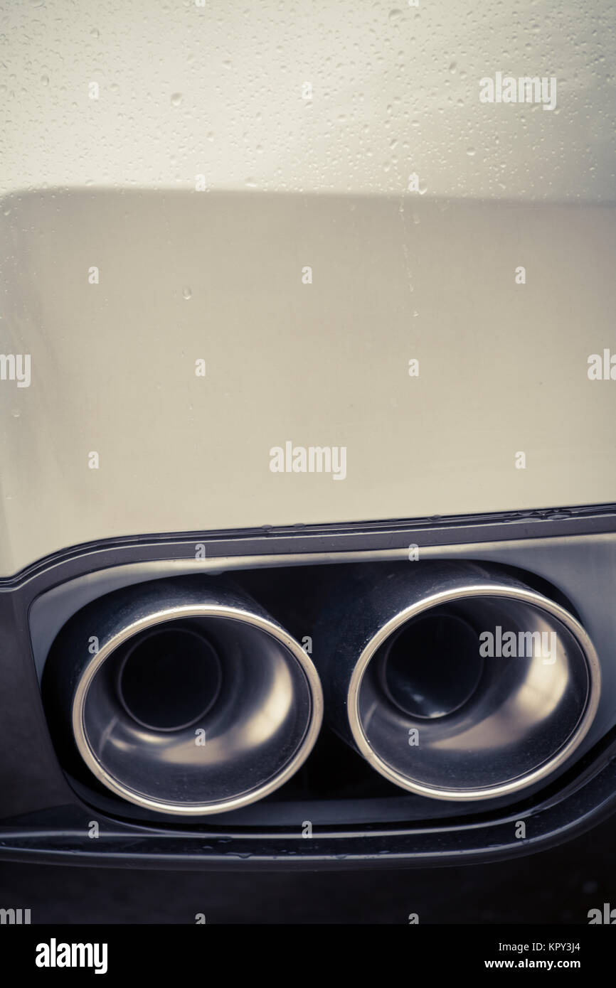 Double exhaust pipe Stock Photo Alamy