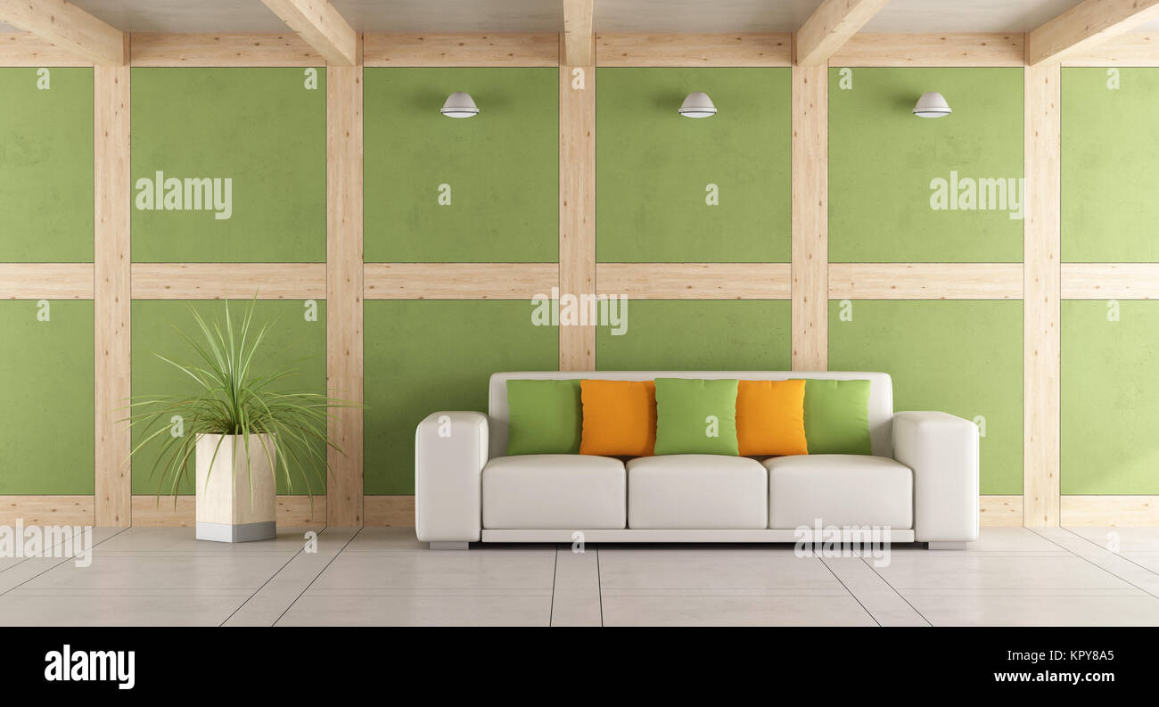 Green modern living room Stock Photo Alamy