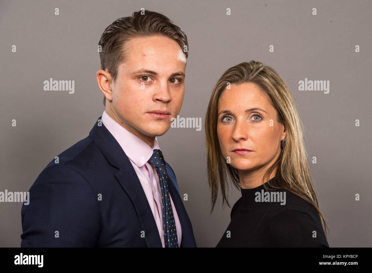 The Apprentice finalists James White and Sarah Lynn, who will fight it out to win Lord Sugar's investment during the final on Sunday December 17, due to be aired from 9pm on BBC One. Stock Photo