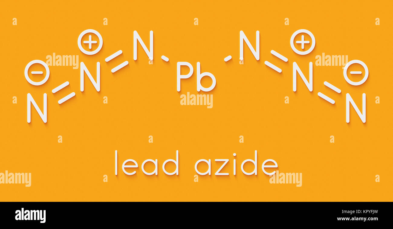 Lead azide detonator explosive molecule. Skeletal formula Stock Photo