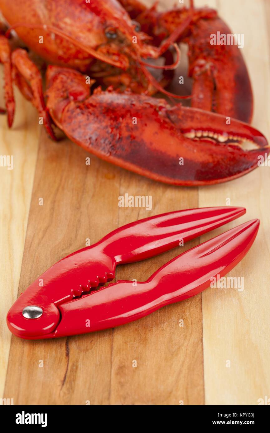 lobster on a wooden plank Stock Photo