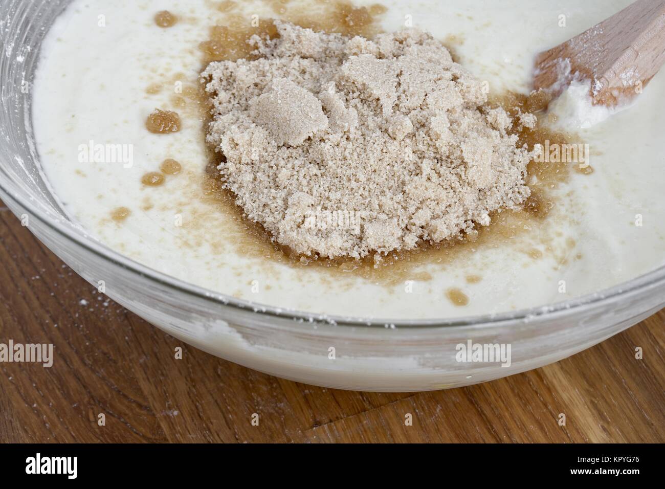 mixing baking ingredients Stock Photo Alamy