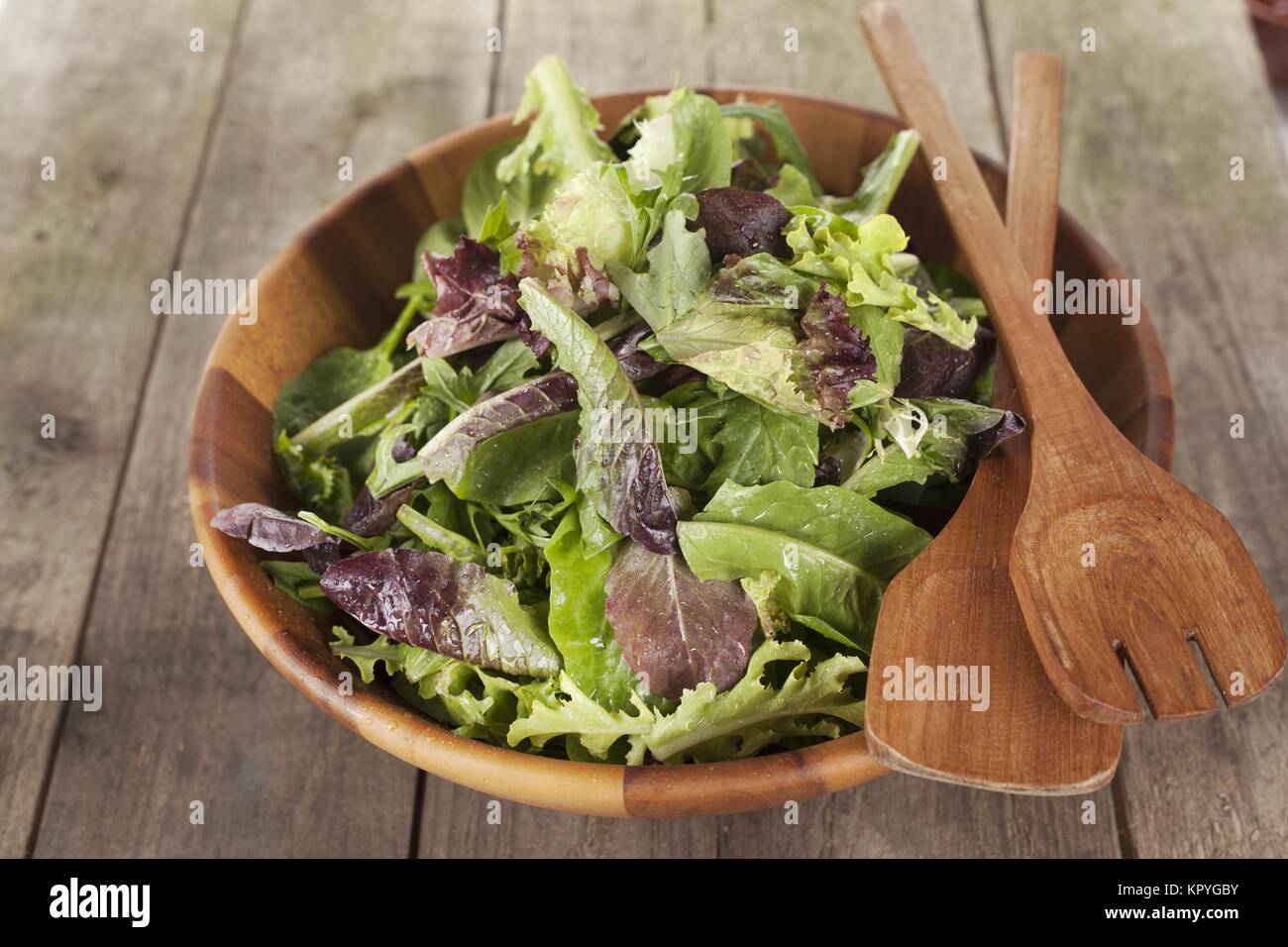Organic spring mix green leaves for salad Stock Photo Alamy