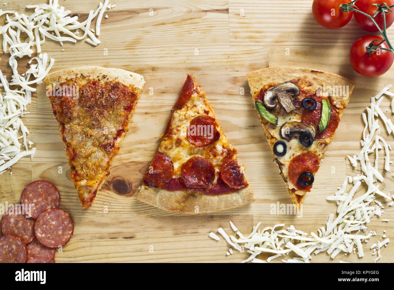 pepperoni cheese and mushroom pizza Stock Photo Alamy