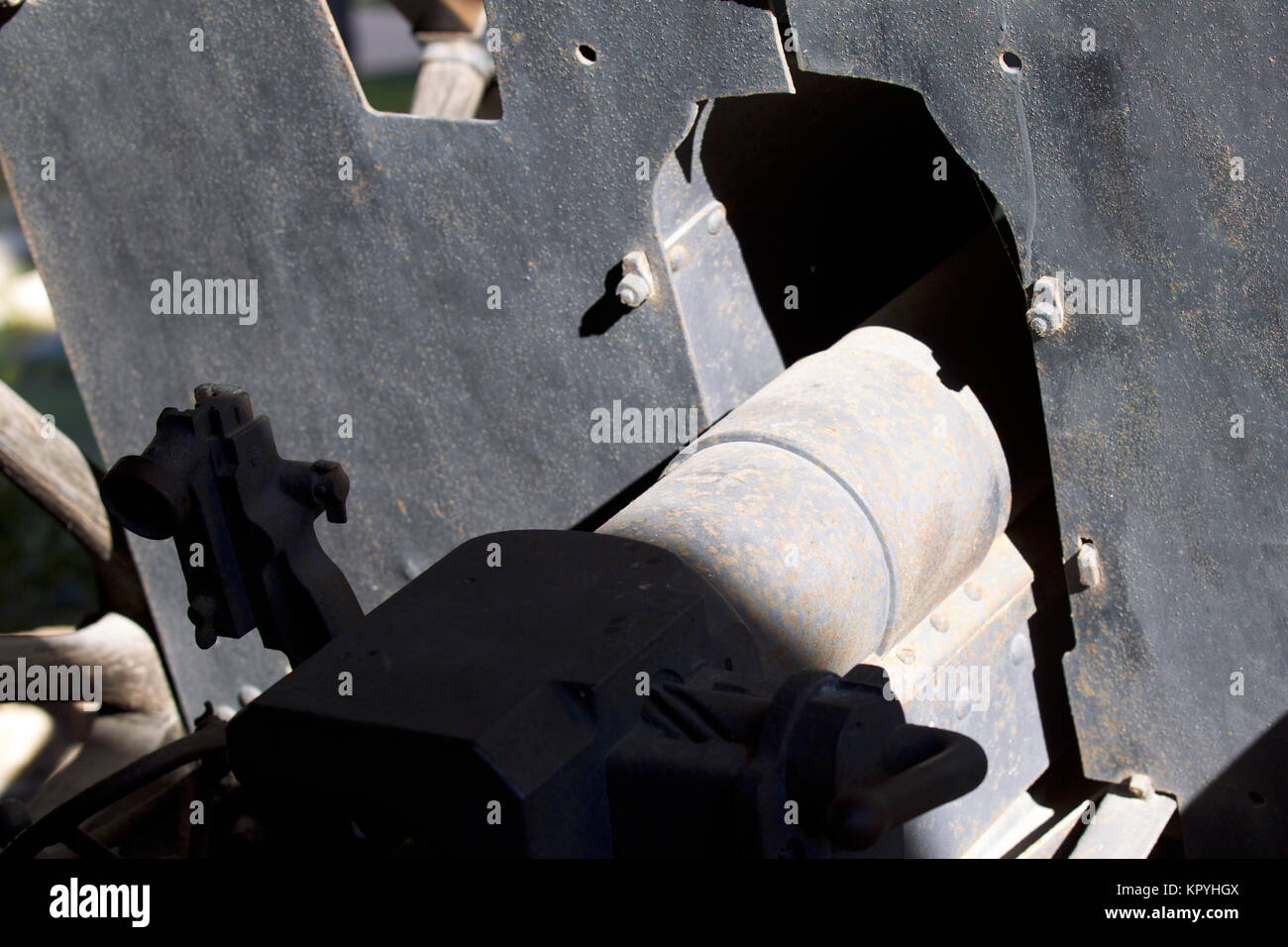 Ancient cannons of defense weapons in the old fortress, the island of