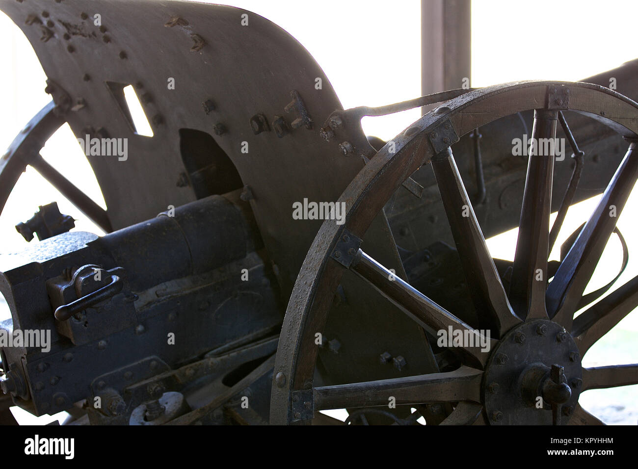 Ancient cannons of defense weapons in the old fortress, the island of