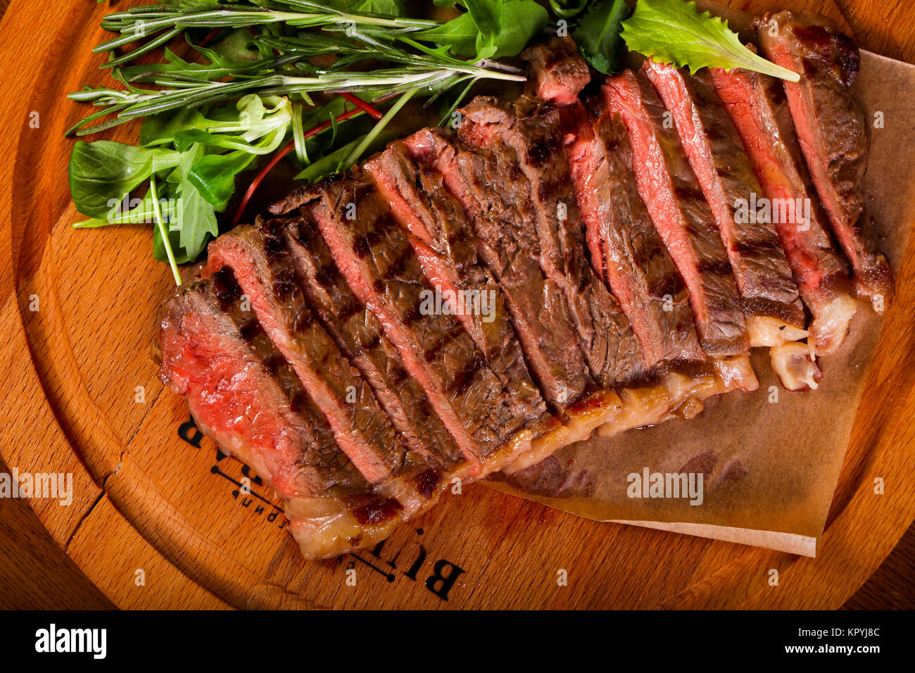 Beef steak with blood Stock Photo Alamy