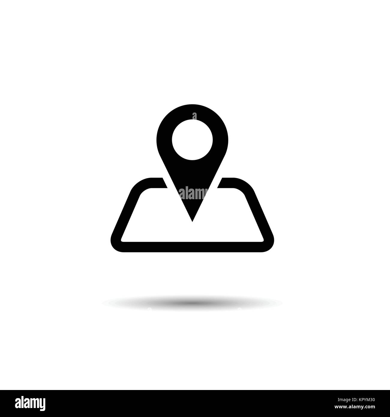 Vector of map pointer icon. GPS location symbol. Flat design style. Stock Vector