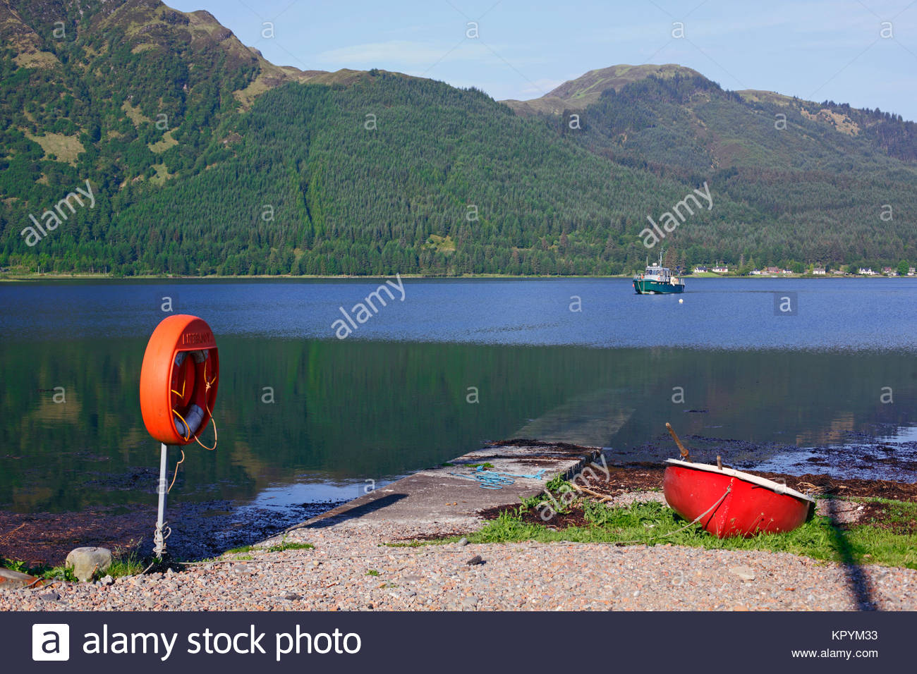 View across Loch Duich towards Ratagan, Kintail, Scotland Stock Photo