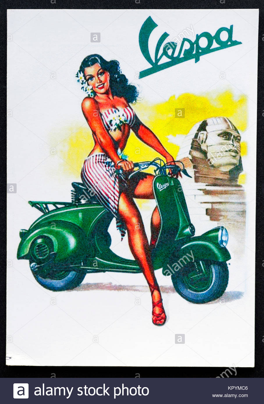 Vespa Vintage Advertising Poster 1950s Stock Photo 169024470 Alamy