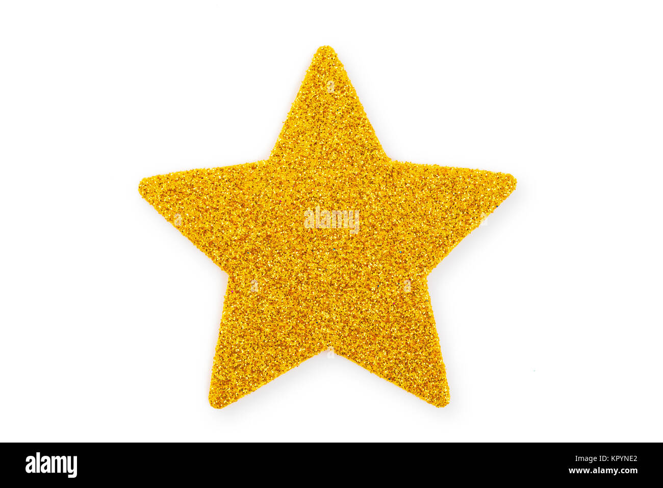 Golden Christmas star, Christmas ornament isolated on white background ...