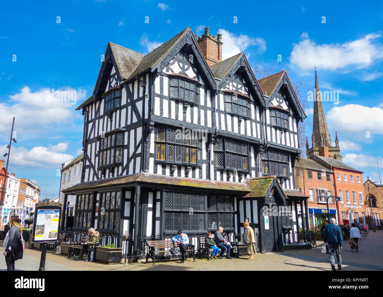 The Old House Hereford of Jacobean style was built in 1621 and stands in High Town Hereford UK Stock Photo