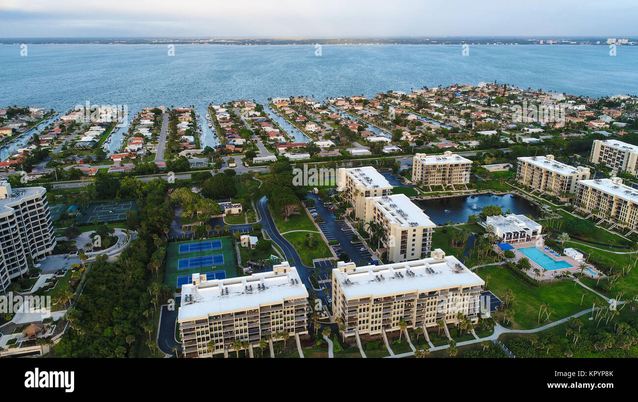 An Aerial View Of Longboat Key Beach In Sarasota County Florida Stock