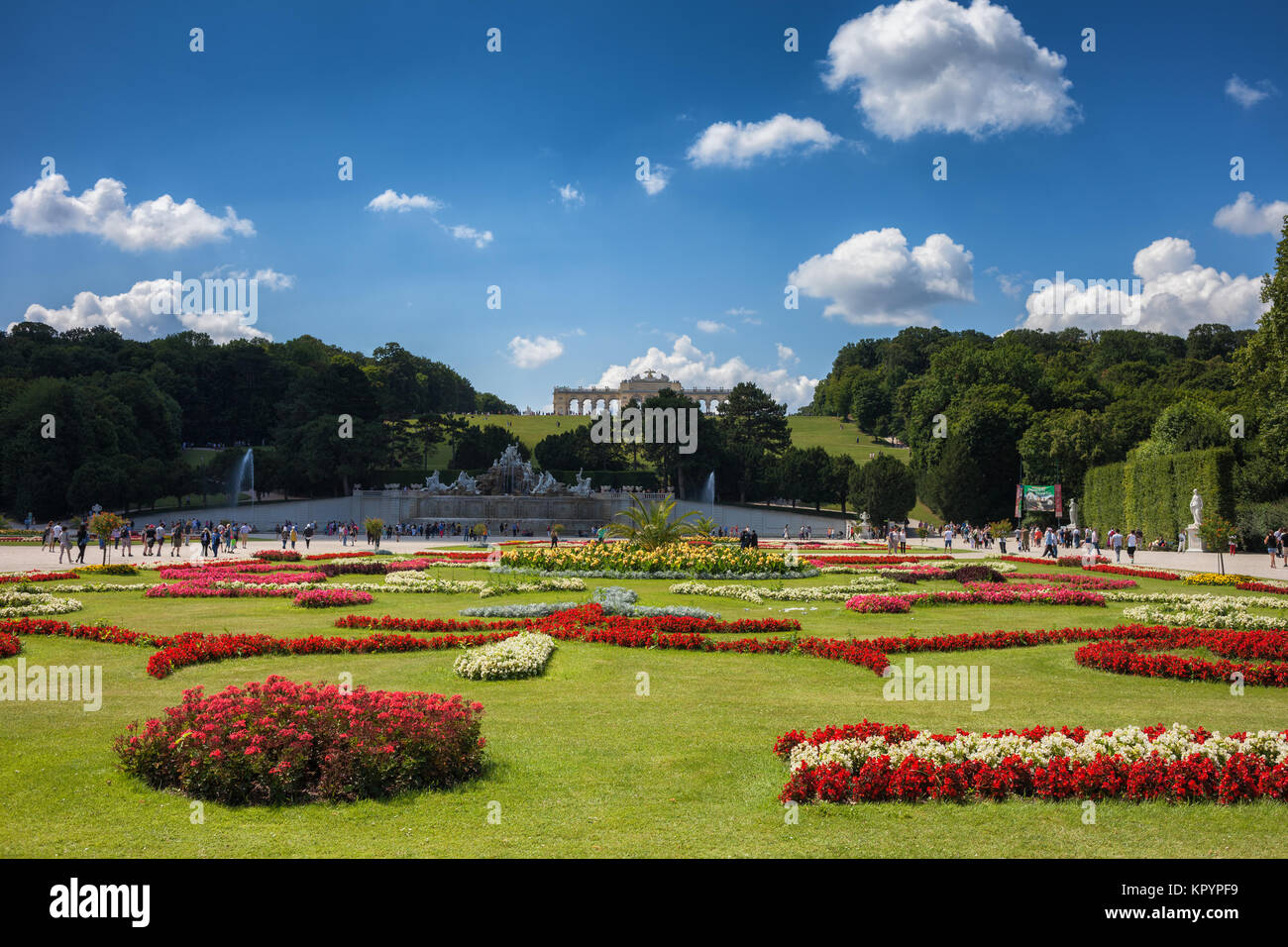 Schonbrunn Palace garden and park, city of Vienna, Austria, Europe Stock Photo