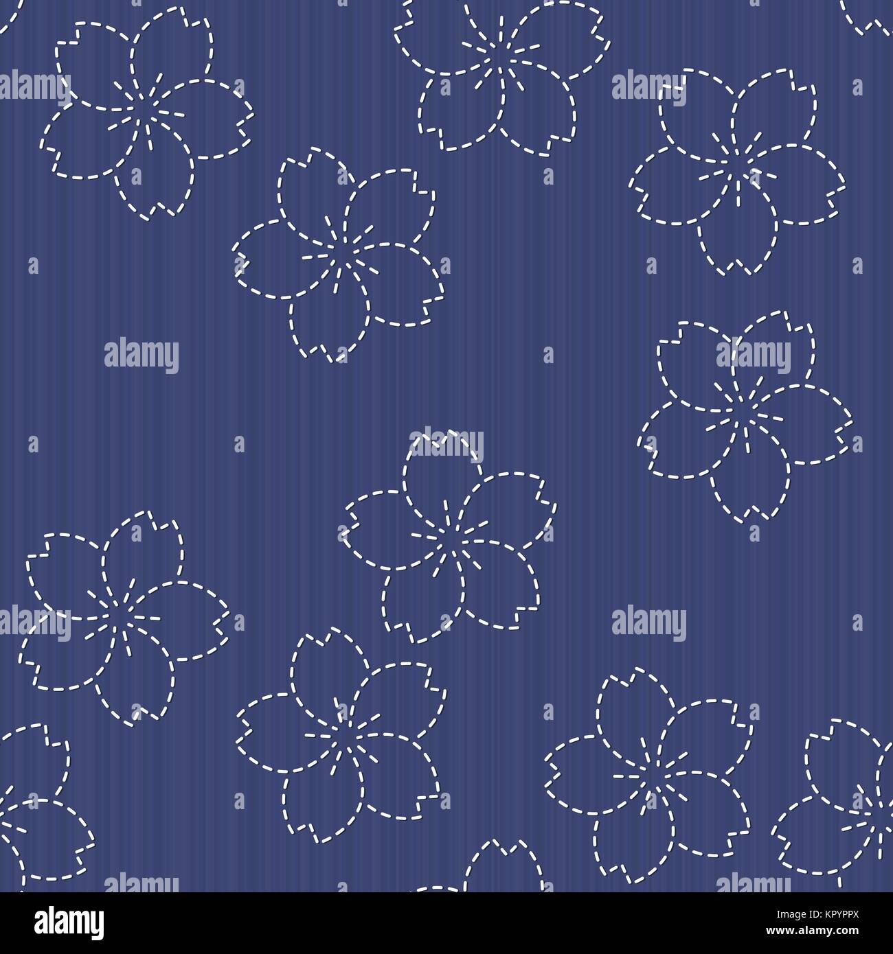 Traditional Japanese Embroidery Ornament with blooming sakura flowers