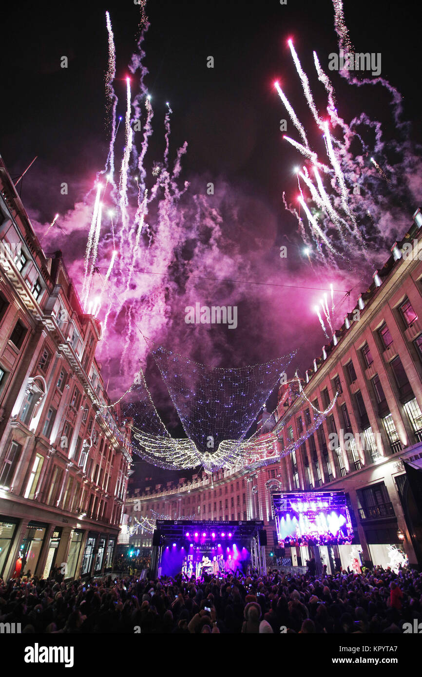 Fireworks as ‘The Spirit of Christmas’ display is switched on across