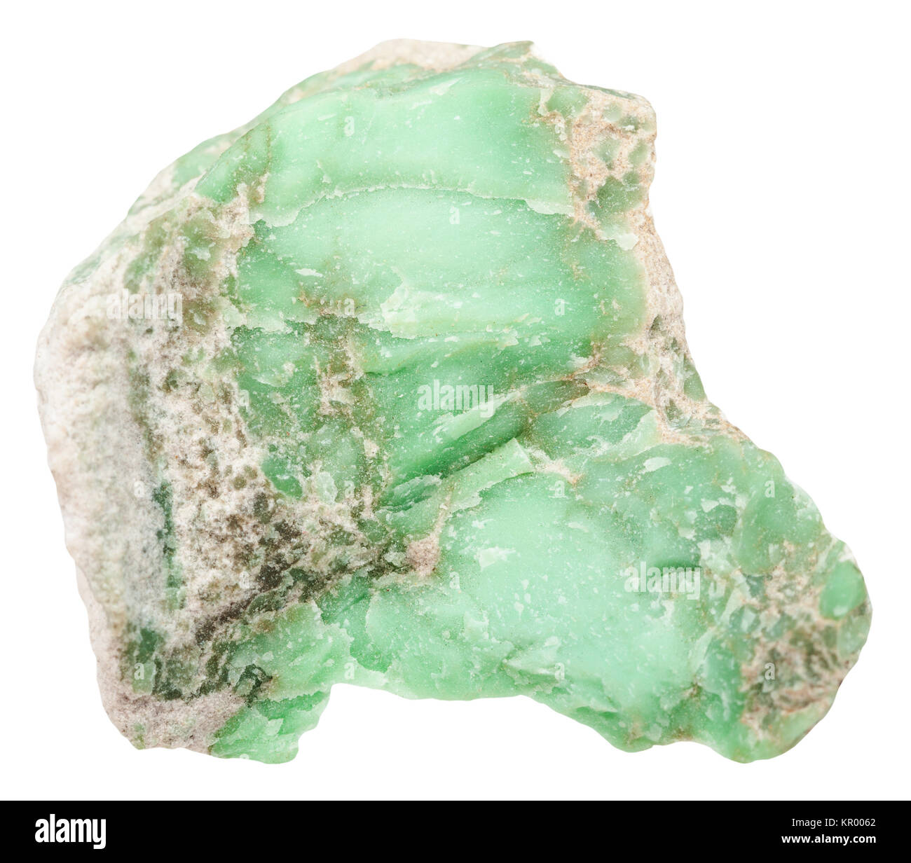 raw Variscite mineral gemstone isolated on white Stock Photo
