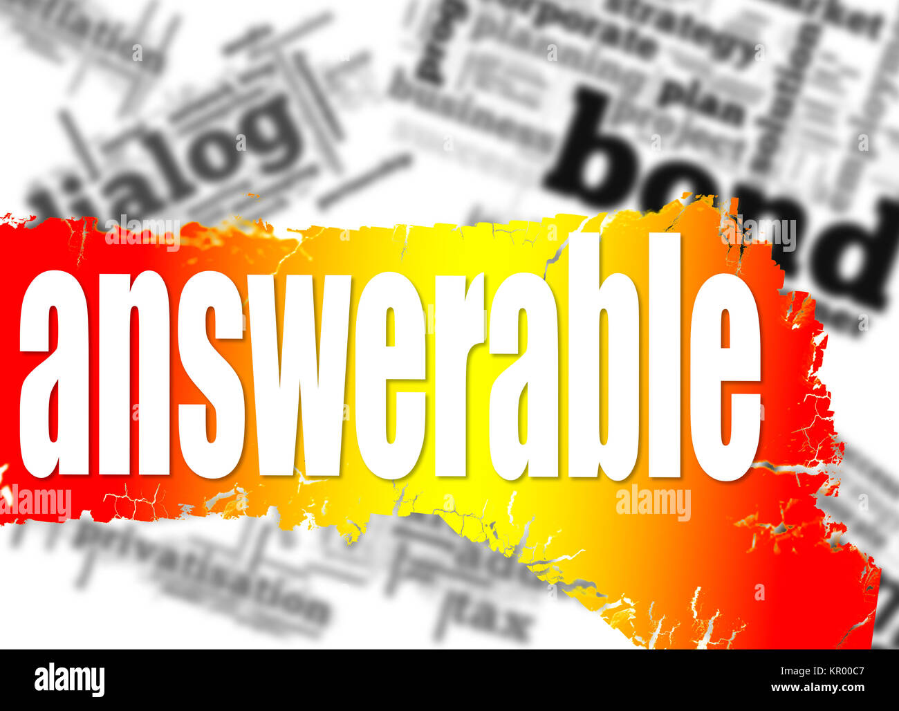 Word cloud with answerable word Stock Photo - Alamy