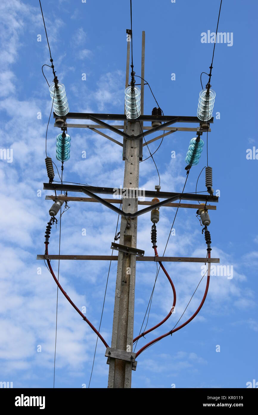 electricity pylon in cuba Stock Photo