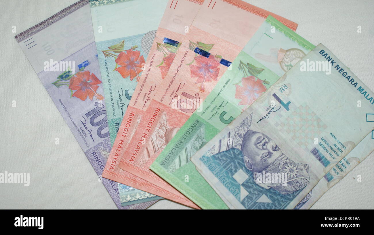Malaysian money on white fone Stock Photo