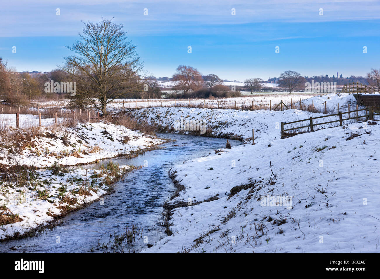 River Nene at Kislingbury, Northampton in winter Stock Photo Alamy