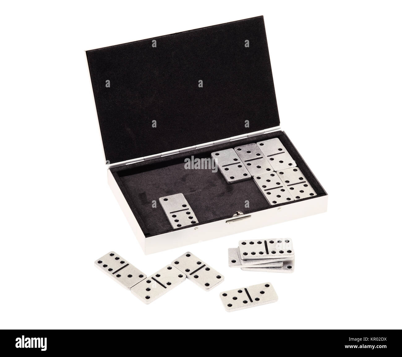domino set in case Stock Photo Alamy