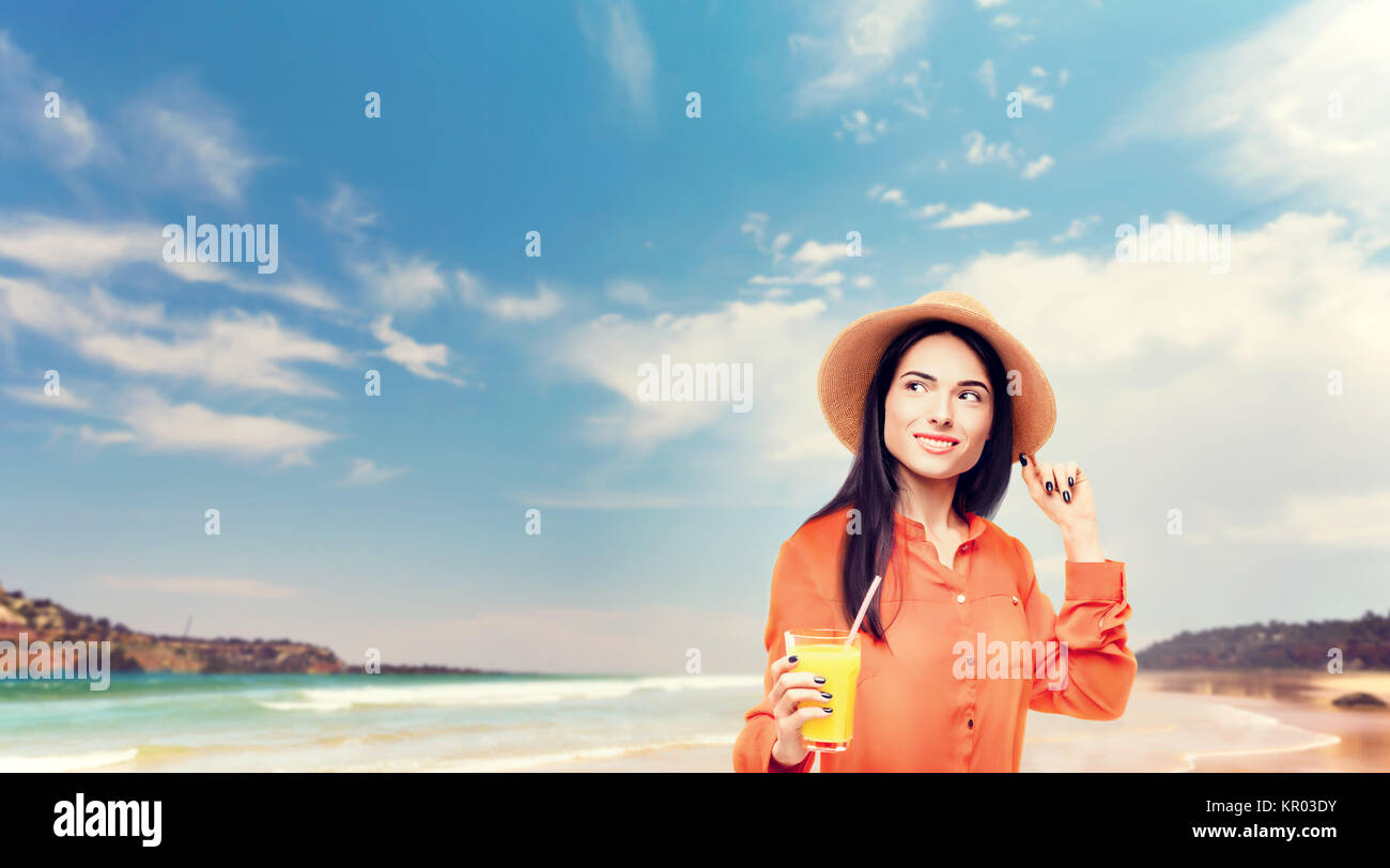 Woman with orange shirt hi-res stock photography and images - Alamy
