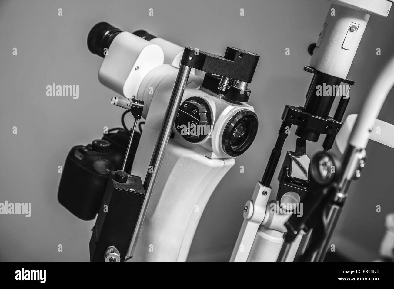 Medical optometrist equipment used for  eye exams Stock Photo